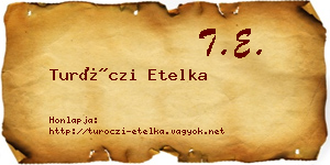 Turóczi Etelka névjegykártya